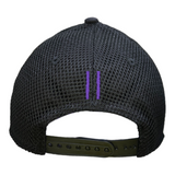 BLACK MESH LEATHER BILL SNAPBACK