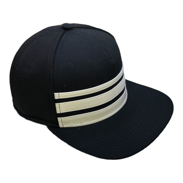 WHITE BARS BLACK SNAPBACK